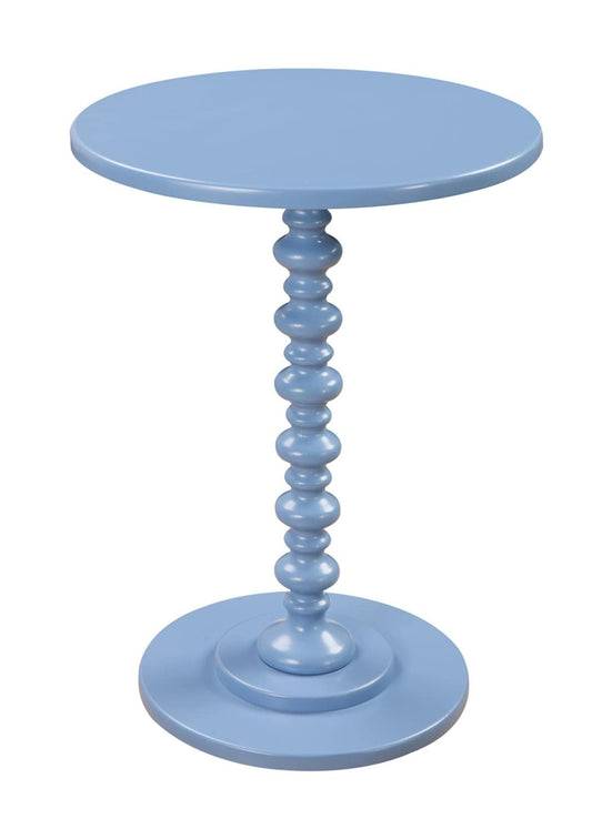 Convenience Concepts Palm Beach Spindle Table 17.75" -Traditional Solid Wood Round Side Accent, Display Pedestal for Transitional Living Room, Entryway, Hallway, or Bedroom, Blue