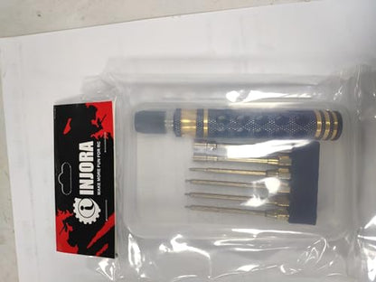 INJORA RC Tool Kit 6 in 1 Screwdriver Quick Change Allen Key Hexagon Screwdrivers for SCX24 Gladiator Bronco C10 JLU Deadbolt FMS FCX24 Micro Crawler Car