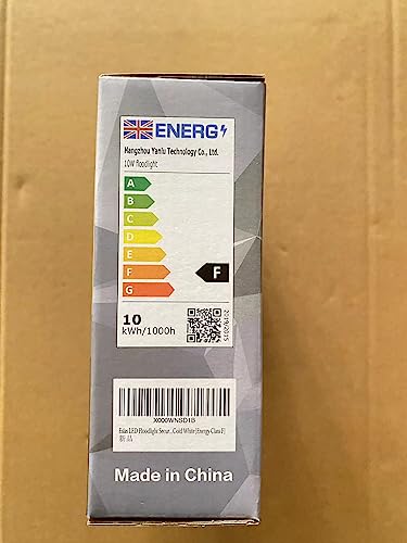 Eslas LED Floodlight Security Light with Motion Sensor,Outdoor Spotlight 10W 1000 LM PIR Light,IP65 Waterproof for Garage,Garden,Car Park, Construction Site, 6500K Cold White