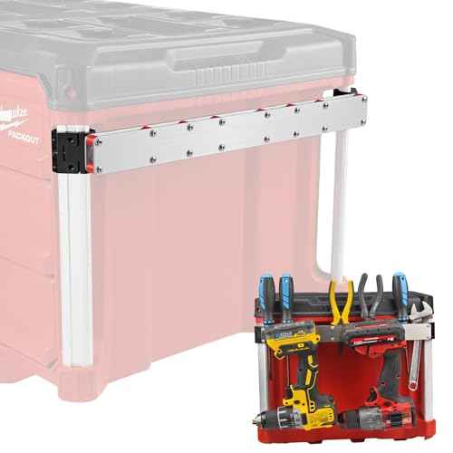 Power Drill Holder Fits for Milwaukee Packout Toolbox,Tape Measure Tool holder,Hanging Screwdrivers, Wrenches on The Side for Packout Toolbox Organizer