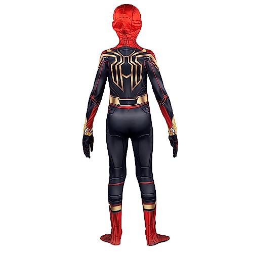 Marvel Integrated Spider-Man Official Youth Deluxe Zentai Costume - Deluxe Two-Way Stretch Spandex with Invisible Zippers and Wrist Openings for Added Convenience (L) Multi