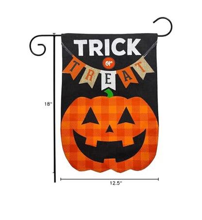 Briarwood Lane Trick Or Treat Pumpkin Burlap Halloween Garden Flag 12.5" x 18"
