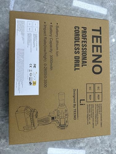 TEENO 20V Brushless Lithium-Ion Impact Wrench,2×3.0Ah Batteries, Charger, 3pcs Sockets, 1/2 Inch, 320NM