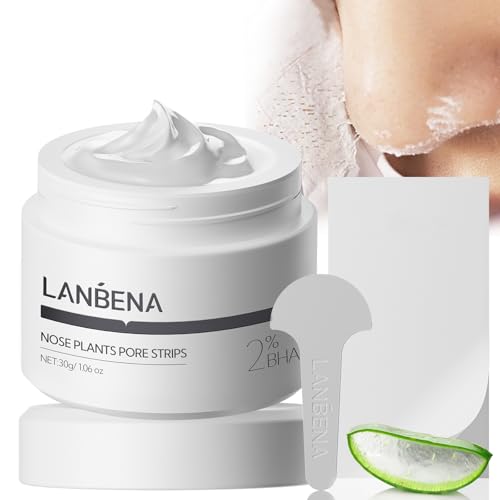 LANBENA 2.0 Blackhead Remover, Nose Plants Pore Strips Deep Cleansing Peel off Mask with Salicylic Acid, Amazonian White Clay, 60Pcs Nose Strips Black Heads Remover from Face