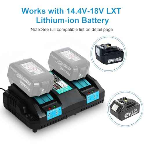 TeenPower 18V Rapid Charger Replacement for Makita Battery Charger 18V Station 2Ports