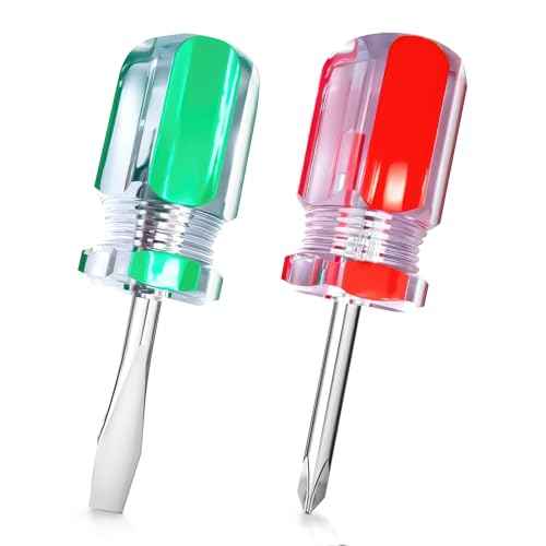 2 Pcs Small Screwdriver Set 3.2 and 3.3 Inches Each ? Short Screwdriver Set with Magnetic Tip ? Compact, Durable Mini Tools for Tight Spaces, Precision Drivers for Electronics, Home, or DIY Tasks