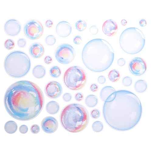 2 Sheets Ocean Bubble Wall Stickers, Colorful Bubble Wall Decals, Under The Sea Wallpaper Birthday Party Decorations, Mermaid Theme Cutout Background Decor for Kids Room Children's Bathroom