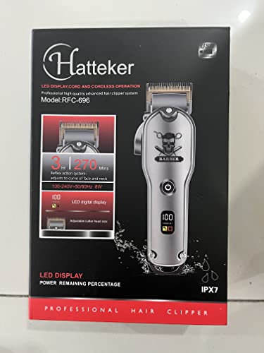 Hatteker Hair Cutting Kit Pro Hair Clippers for Men Professional Barber Clippers IPX7 Waterproof Cordless Beard Trimmer Hair Trimmer