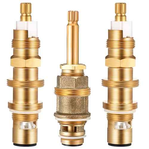 Dreyoo Ceramic Disc Cartridge Replacement for 910-030, Diverter Stem Replacement for 910-022, Shower Valve Faucet Cartridge Compatible with Price/Pfister, Hot Cold Diverter, Brass Construction