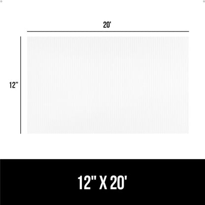 GORILLA GRIP DuraGuard Shelf Liner, Non-Adhesive Cabinet Liners for Kitchen Drawers, Shelves, Refrigerator, Pantry Storage, Bathroom Closet, Durable Waterproof BPA Free Ribbed Plastic, 12x20 Clear