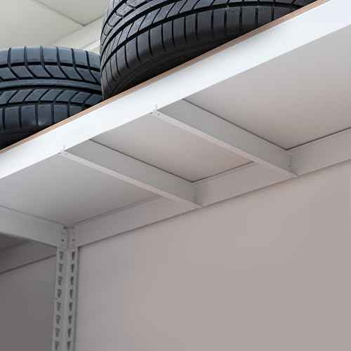 HOMEDANT Z Metal Reinforcement Support Beam to Strengthen Heavy Duty Garage Shelf, Movable Accessory Parts for Shelving, Powerful Load-Bearing Boost for Shelf Boards (White, Liftbeam(Z-Type) 450)