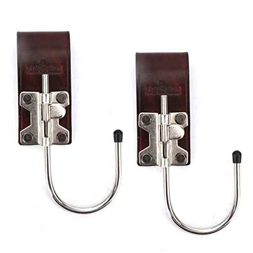 Tourbn Tourbon Vintage Leather Cordless Loop & Steel Float Drill Hook for 3 inches Belt (2PCS/PK) Brown 4.5x16