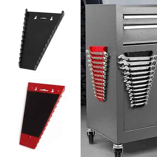 2 Pack Magnetic Wrench Organizer with Free Cleaning Cloth & 4 Screws 24 Slots Tool Tray for SAE (1/4"-1-1/16") & Metric Ultra-Thin 0.2¡± Design, Hanging Holes & Rare Earth Magnets