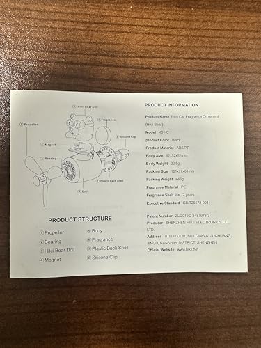 Car Air Freshener Cute Bear Pilot Halloween Car Perfume Diffuser Vent Clip Rotating Propeller Automobile Air Outlet Fan Aromatherapy Easter Halloween Gifts for Men Women(with 2 Incense Slices)