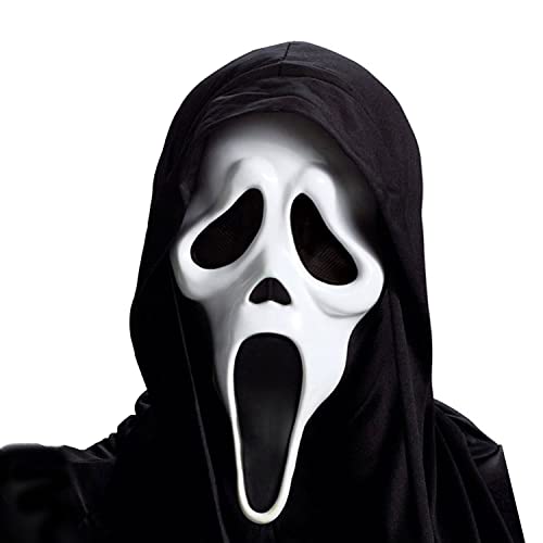 Scream 4 Ghost Face Mask With Shroud - Adult Accessory, Black Halloween Halloween