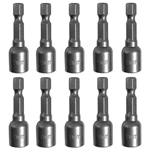 5/16'' Nut Driver Bit Sets 10PCS, SKZIRI 5/16 inch Nut Driver Hex Shank Quick Change Socket Nut Impact Driver Adapter Alloy Steel
