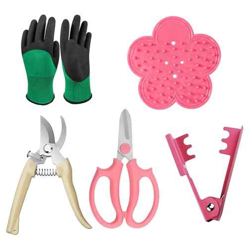 Floral Tool Kit, Rose Thorn Stripper Tool Garden Pruning Shears Scissors Kit, Glove for Floral Making Supplies,Use for Florist Supplies