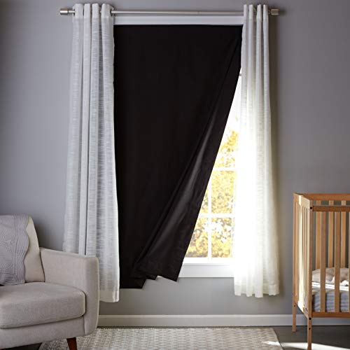 Amazon Basics Portable Blackout Curtain Shade with Suction Cups, 50" x 78", 1-Pack, Black