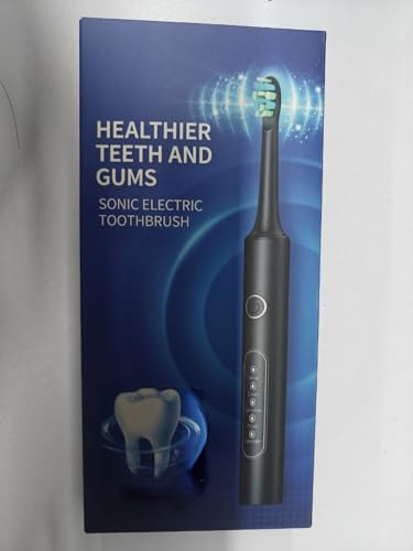 Electric Toothbrushes with 8 Replacement Brush Heads and 5 Brushing Modes,40,000vpm,Electric Toothbrush for Adults and Kids with 60 Days Battery Life,2 Minute Smart Time(Black)