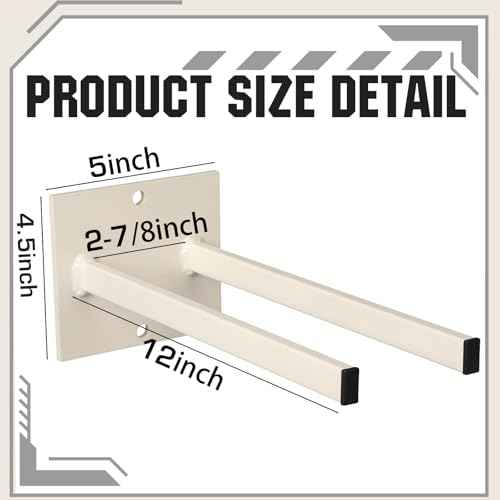 Zonon 2 Pcs Extra Wide Wall Mounted Tool Rack for Trimmers Blowers and Stepladders Heavy Duty Powder Coated Steel Storage Organizer for Garage Shed Workshop Tool Holder