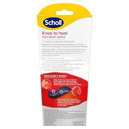 Scholl In-Balance Orthotics Knee To Heel Insoles for Men & Women - Helps to Relieve Lower Limb Pain, Shock Absorption, Deep Heel Cup, Orthopedic Arch Support, Pressure Redistribution & Stabilisation