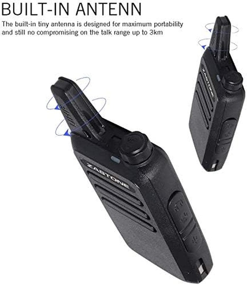 X6 Long Range Two-Way Radios - Rechargeable 3W Walkie Talkies with Earpiece | 16 Channels, 2 Pack