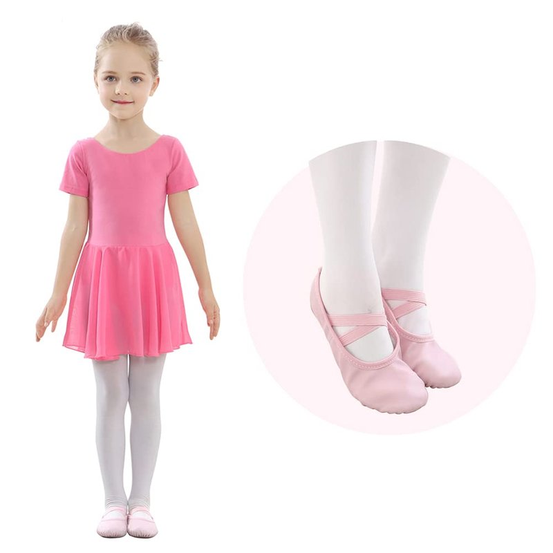 Stelle Ballet Shoes for Girls Toddler Ballet Slippers Soft Leather Boys Dance Shoes for Toddler/Little Kid/Big Kid(Pink, 5MT)