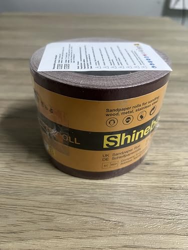 Shineboc Sandpaper Roll 120 Grit, 93mm x 10m Emery Cloth Sanding Rolls for Wood Metal Stainless Steel Hand Sanders