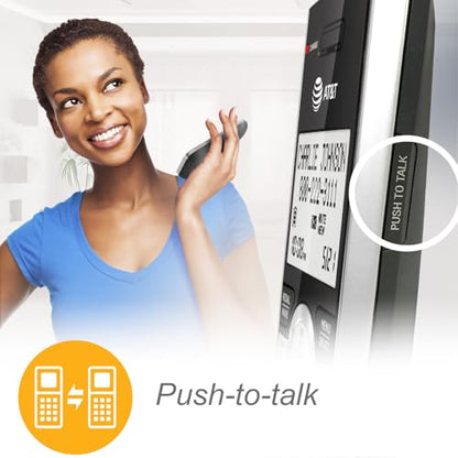 AT&T DECT 6.0 Expandable Cordless Phone with Answering System, Silver/Black with 3 Handsets