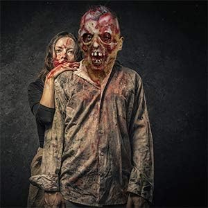 MOLEZU Scary Zombie Head Mask Vampire Mask for Adult Creepy Costume Horror Halloween Decoration Props, Latex Halloween Mask.