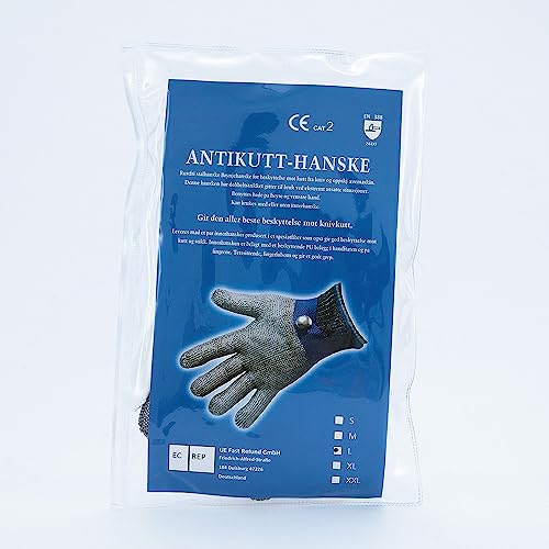 CPTDCL Level 9 Cut Resistant Glove Stainless Steel Mesh Metal Wire Glove Durable Rustproof Butcher Kitchen Cutting Protection (M)