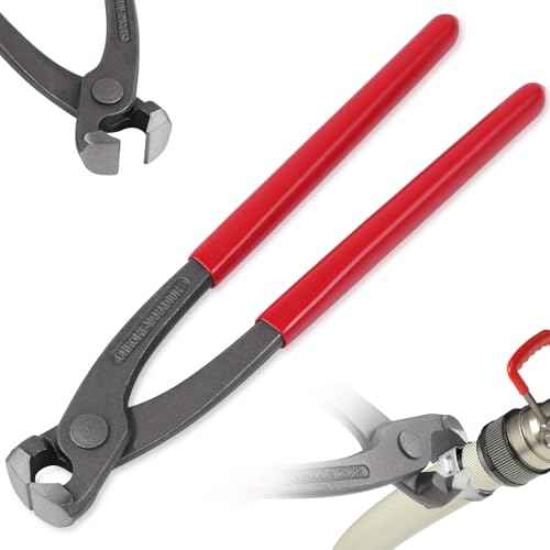 GAOHUI 9 Inch Ear Clamp Plier, Carbon Steel Crimper Tool for Install Remove, Nail Puller Tool Pinch Clamp Pliers For Pipe Hose Clamps