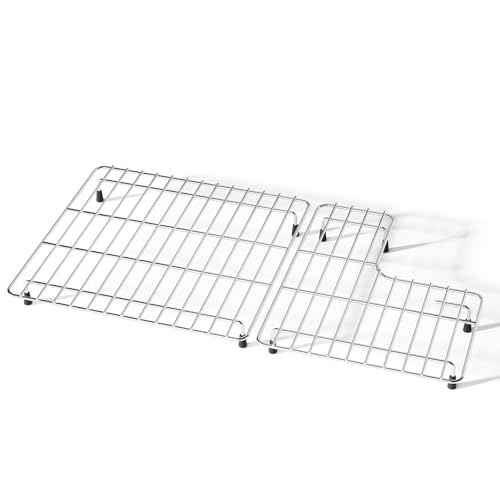 26.18'' x 14.76'' K-6449-ST Sink Protector Grid, Stainless Steel Sink Racks for Kohler Sink Rack Whitehaven 5827 and K-5826, Includes Left and Right Racks, Farmhouse Sink Protector