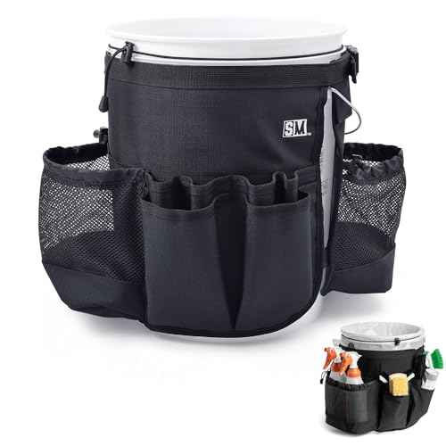 Bucket Caddy with Trash Band: Bucket Caddy for Detailing, Cars, Trucks, Motorcycles, Bikes, & House Cleaning