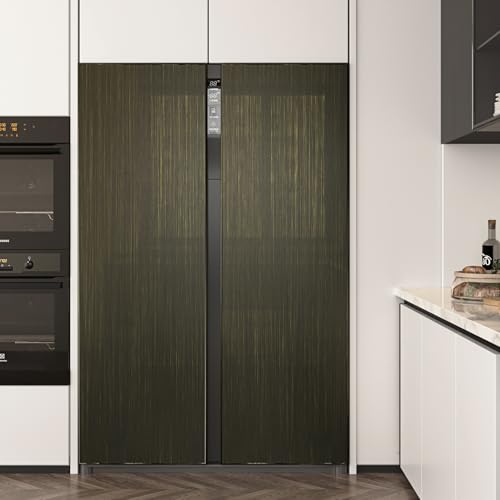 Bronze Black Stainless Steel Contact Paper Metal Brushed Peel and Stick Wallpaper for Bathroom Kitchen Countertops Thick Heat Resistant Brown Contact Paper for Appliances Dishwasher Fridge
