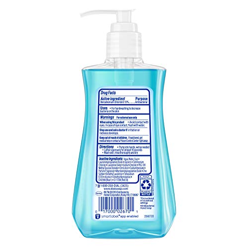 Dial Antibacterial Liquid Hand Soap Spring Water 7.5oz, Blue, 12 Count