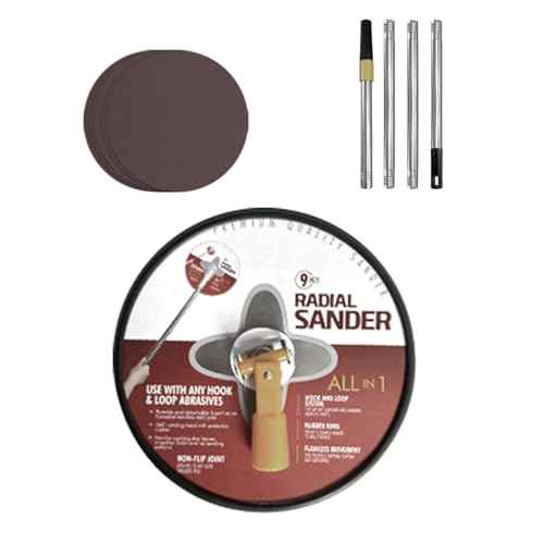 9 Inch Pole Sander for Drywall, Manual Hand Drywall Sander, Round Circular Hand Sanding Head for Ceilings/Painting, Red