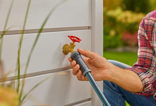 GARDENA 20505, 100' Retractable Garden Hose Reel with US Hose Threads - 100' x 1/2" hose, Automatic Retraction & Length Lock for Easy Watering. Heavy Duty Swivel Bracket 180°, Includes Nozzle.