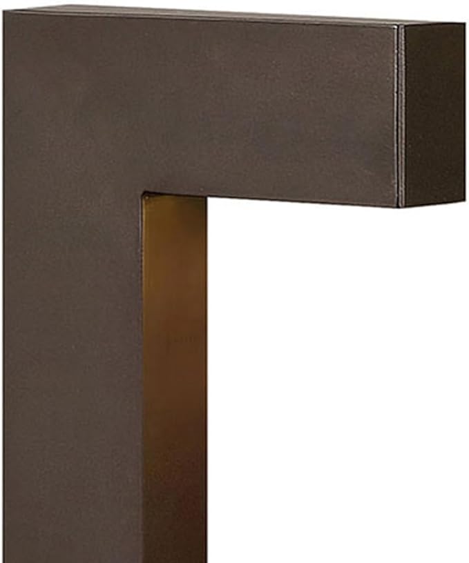 Hinkley Atlantis 15014BZ-LL Small LED Low Voltage Landscape Pathway Light - 12v, Dimmable, Aluminum, Safe for Wet Conditions, Etched Glass Lens, Wiring Kit & Ground Spike Included - Bronze Finish