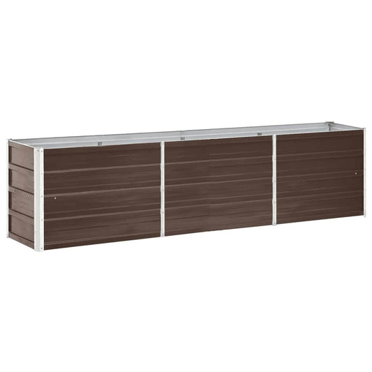 SKM Large Galvanized Steel Raised Garden Bed Brown 94.5x15.7x17.7 in,Brown (Weight 15.39KG)