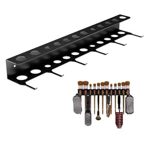 Wall Mount Brush Holder & Tool Hanger Rack for Garage, Detailing Organizer with Mounting Hardware - Holds 12 Brushes + Hooks for Towels & Tools?