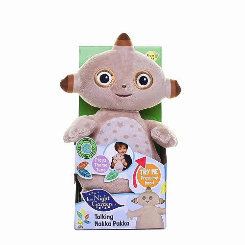 In The Night Garden Makka Pakka Talking Teddy Bear, Cbeebies Cute & sensory toys. Comforting sounds. Kids Toys & Baby toys 0-6 months, Brown