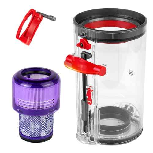 replacement for V11 dustbin for Dys Large Dust Collector, includeing V11.V15.SV14.SV15.SV22, Dust Collector for Vacuum Cleaners. with HEPA Filter, with On/Off Clip.