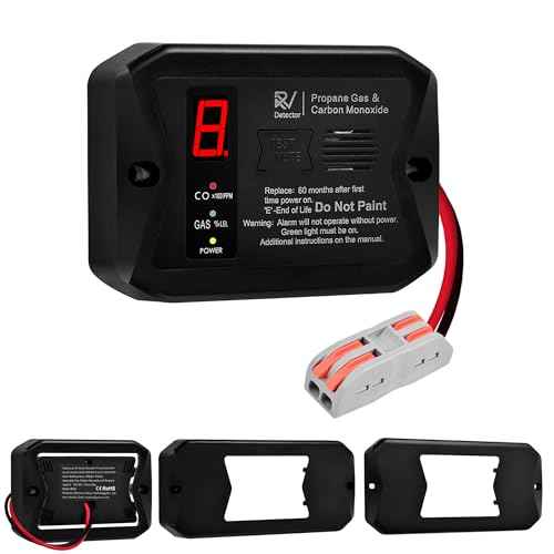 RV Propane Gas Detector, RV Carbon Monoxide and Propane Detectors, 12V DC, 3 Brackets Compatible with All Other Brands, Flush & Surface Mount, Black Color