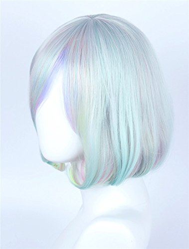 Linfairy Short Bob Harajuku Cosplay Wig Halloween Costume Diamond Wig for Women