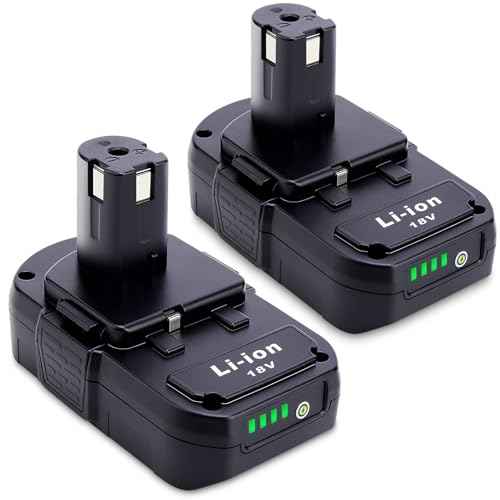 Upgraded 3000mAh Replacement for Ryobi 18V Battery 2Pack, Compatible with Ryobi 18V ONE+ Battery P103 P102 P105 P107 P108 P109 P122 18 Volt Lithium Cordless Power Tools