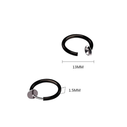 Fu You 5 pair stainless steal clip on earrings for men and women