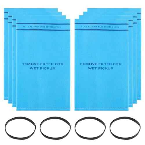 WS01025F2 Reusable Wet Dry Filter Bags with Retaining Bands Fit for Stinger 2-1/2 to 5-Gallon Shop Vac Vacuum Craftsman 9-38737 MultiFit VF2000(pack of 8pcs Filter Bags 4pcs Retaining Bands)