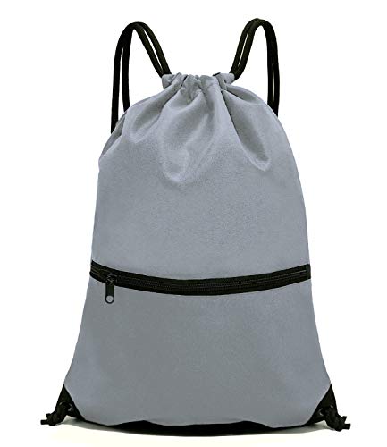 HOLYLUCK Drawstring Backpack Bag Sport Gym Sackpack (grey)