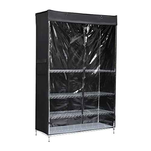 Macoda Storage Shelf Cover Wire Rack Shelving Dust Protective, Storage Shelving Unit Protector See Through, Fits Racks 14" D x 36" W x 72" H One Side See Through Panel (Cover only)
